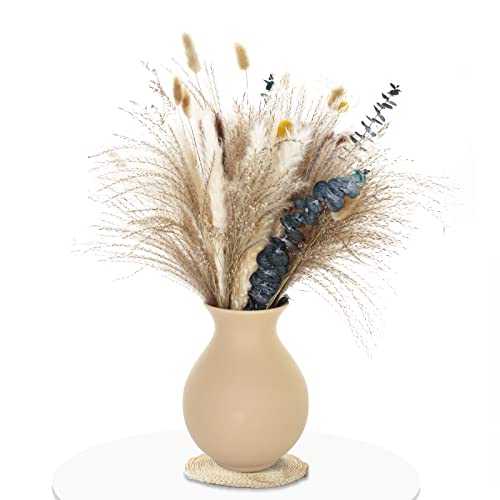 80 Stück 45cm Pampasgras Getrocknet Trockenblumen Deko Eukalyptus Bouquet Natur Blumenarrangement Natürlich Hasenschwanz Gemischt Boho Deko für Balkon Wohnzimmer Zuhause Hochzeits Cover