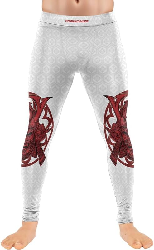 FORMONIES Samurai Combat Spats for Men – MMA Compression Leggings for Grappling Jiu Jitsu Pants Compression