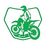 Stickers artistiques en vinyle Moto de course sur circuit de vitesse 36x39.7cm Culture du tatouage Vert