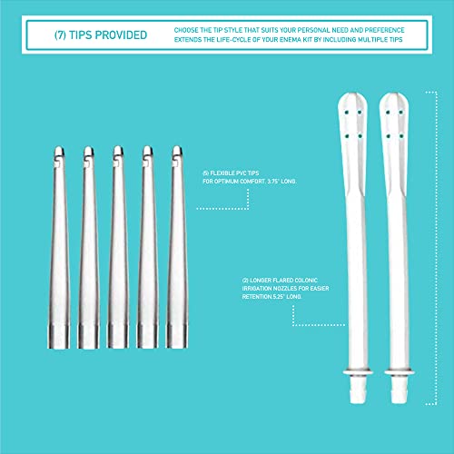 Pe Stainless Steel Enema Bucket Kit. Suitable For Coffee And Water Colon Cleansing. 2 Litre Capacity, 2 X 6.75 Foot Long Hoses, 7 Tips. By Premium Enema #TOP2