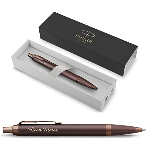 Bolígrafo personalizado PARKER IM monocromático: grabado con nombre, tinta azul y estuche