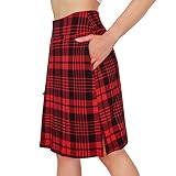 MCEDAR 20'' Knee Length Skorts Skirts for Women Tennis Skirt Modest Athletic Golf Skorts with Zipper