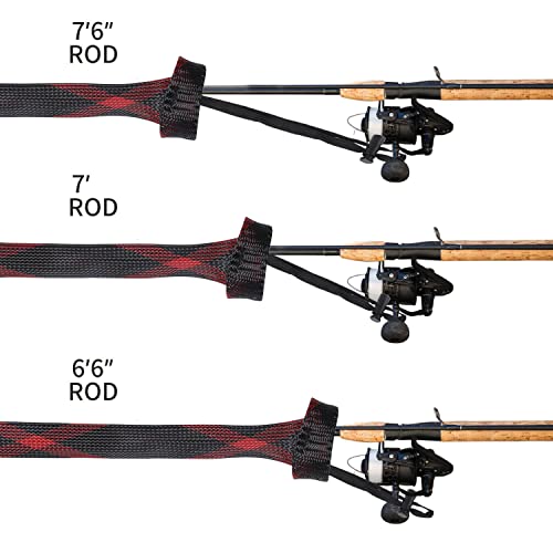 NATRUTH Rod Sock Fishing(10pcs),Rod Sleeve Rod Covers 67inches/74.8inches Braided Mesh with Lanyard Rod Protector Pole Gloves Fishing Tools. Flat or Pointed End/Spinning for Casting Sea Fishing Rod