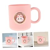 LOLIPPYY Reusable Cartoon Animal Toothbrush Cup with Handle Plastic Bathroom Rinse Tumbler for Brushing Teeth Portable Mouthwash Holder for Travel And Home Use