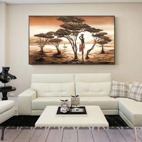 Impression sur toile classique de femme africaine 80x160cm haut de gamme