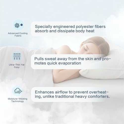 Image of Cooling Comforter King Size - Lightweight Cooling Blanket for Hot Sleepers, Breathable Summer Comforter for Night Sweats, Soft Ice Cooling Fabric Bedding All Season Use, Grey