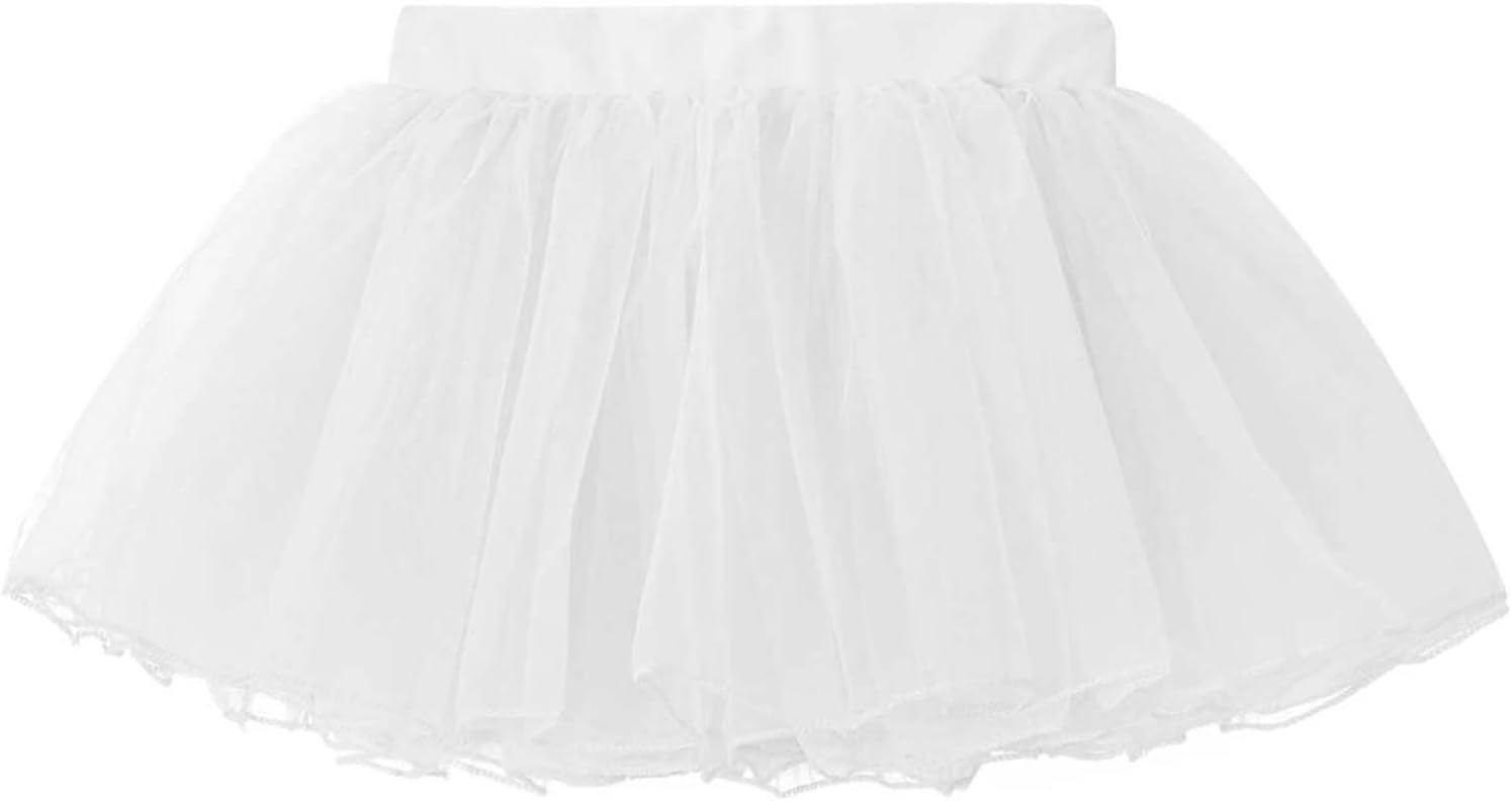 Kids Girls 4 Layers Tulle Tutu Skirt Ballerina Ballet Tutus Dress Festival Party Performance Costume
