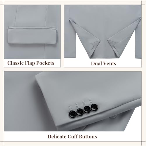 WEEN CHARM Men's Lightweight Suit Jacket Slim Fit Blazer for Spring Summer Single Button Wedding Office Sport Coat4