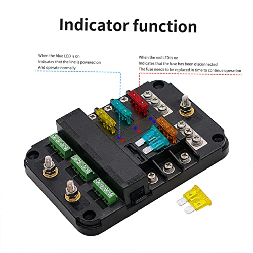 SOLUSTRE 5 Unidades Seguro De Iate Rv Bloco De Distribuição De Terminais De Bateria Bloco De Fusívei