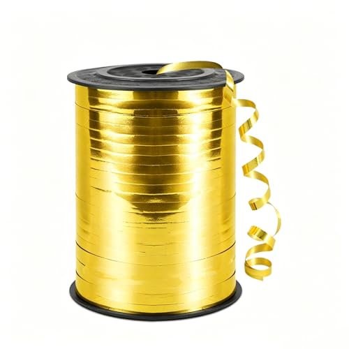 500 Yard Bright Gold Balloon String 1/5 Ribbon Curling for Gift Wrapping Balloon Ribbon Birthday Party Festival Florist Flowers Decoratio Art Craft