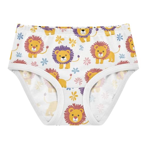 Wusikd Colorful Cute Lion Girls' Underwear Cotton Girls Briefs Soft Toddler Underwear 2T