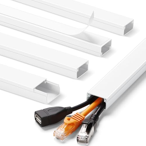 Image of ZhiYo Cord Hider 71in(5 x L14in), Cord Covers for Wires on Wall, Cable Hider for Wall Mounted TV, Wire Cover for 2-4 Cords, Paintable Wire Concealer, Easy Cable Management, W0.95in H0.55in, White