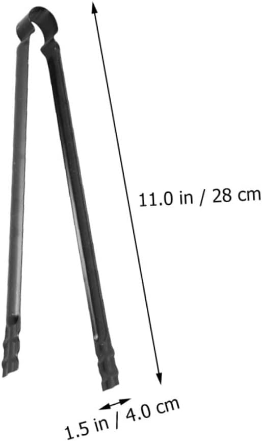 4pcs Black Iron Barbecue Fireplace Tong for Outdoor Picnics