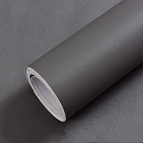 壁紙シール グレー 44.5cmｘ10m リメイクシート 無地 はがせる 防水 シート カッティングシート リフォームシート 厚手 おしゃれ 剥がせる壁紙 DIY 耐熱（ダークグレー）