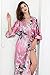 BABEYOND Women's Kimono Robe Long Satin Silky Robes with Peacock and Blossoms Printed Kimono Nightgown
