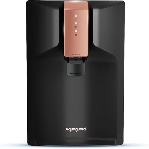 Aquaguard Glory RO+UV+UF+TA 6L storage water purifier with Active Copper by Eureka Forbes (Black)