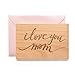 I Love You Mom Cursive Laser Cut Wood Mother's Day Card (Handlettered/Greeting Card/Birthday Card/For Mom)