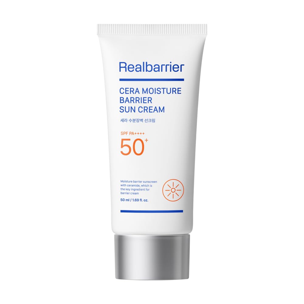 Real Barrier Ceramide Moisture Skin Barrier Face Sunscreen SPF 50+PA++++ 50ml 1.69 Fl oz | Daily Long-lasting Moisturizing Hydrating Sunblock for Dry Sensitive skin | Travel Size Sunscreen