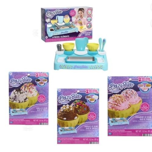 Freezy Bake by Easy Bake : Ice Cream Maker with 3 Mixes chocolate strawberry vanilla