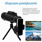 Ollanoos Monokularowy teleskop powiększenie 12 x 50, z adapterem statywu i uchwytem na smartfon do zdjęć, kompaktowy, uniwersalny, do aktywności na świeżym powietrzu, uprawiania sportu, podróży