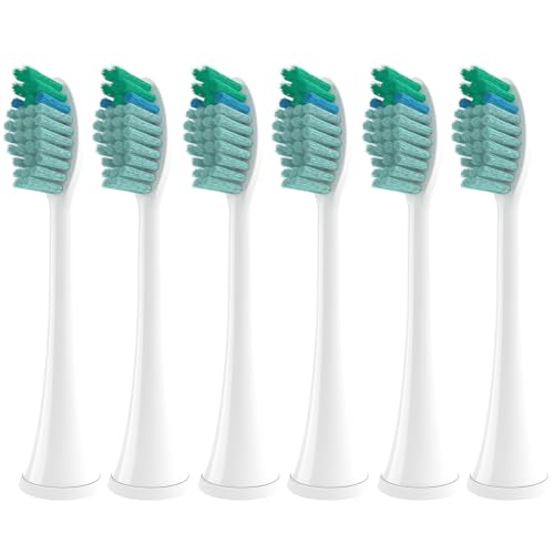 GERAGER Replacement Heads Compatible with TAO Clean Electric Toothbrush Medium Bristles Brush Head Refill 6 Pack Spiral Bristles
