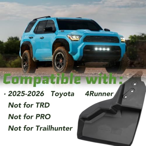 Image of Mud Flaps Compatible with 2025 2026 Toyota 4Runner (Normal) No-Drill Front & Rear Side 4PCS Mud Splash Guard 6th Gen 4 Runner Accessories (NOT for TRD PRO, Trailhunter)