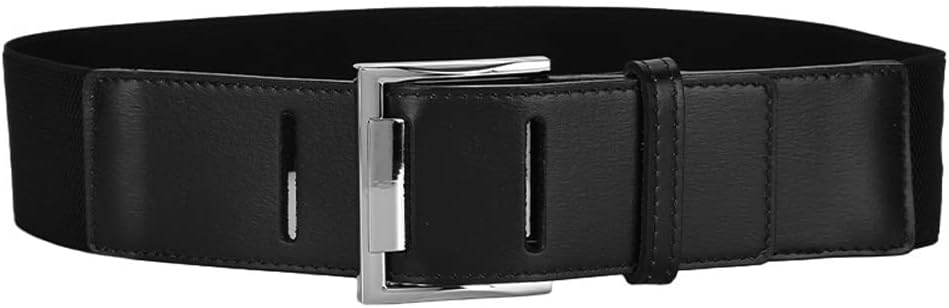 Women Genuine Leather Elastic Belts 5CM Wide Stretchy Cinch Corset Comfortable Cowhide Waistband for Dress