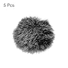 sourcing map Furry Microphone Windscreen 10mm x 55mm Mic Cover Windshield for Indoor Outdoor Microphone Black,White,Gray 5 Pack #2