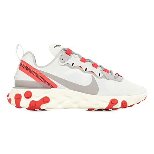 Nike dam W react Element 55 gångsko, Platina tonat silver lila spår röd - 40.5 EU