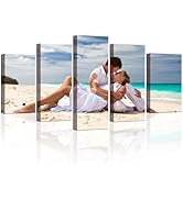 ZHIYYHAO Customized Canvas Prints with Your Photos 5 Panesl Framed Personalized Family Portrait P...