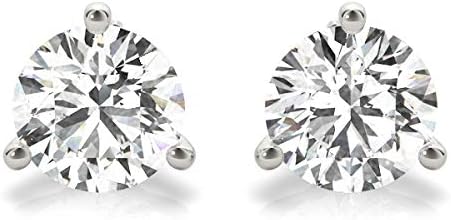 IGI Certified (1/2-1.00 cttw, F-G Color, VS2-SI1 Clarity) 14K White Gold or 14K YG Round Lab Grown Diamond Stud Martini Set Earrings Screw Back by Stefano Navi (white-gold, 0.50)