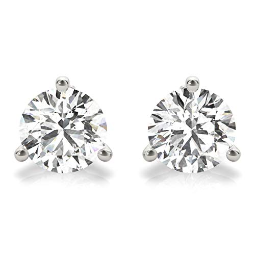 Igi Certified (1/2-1.00 Cttw, F-G Color, Vs2-Si1 Clarity) 14K White Gold Or 14K Yg Round Lab Grown Diamond Stud Martini Set Earrings Screw Back By Stefano Navi (White-Gold, 0.50) #TOP3
