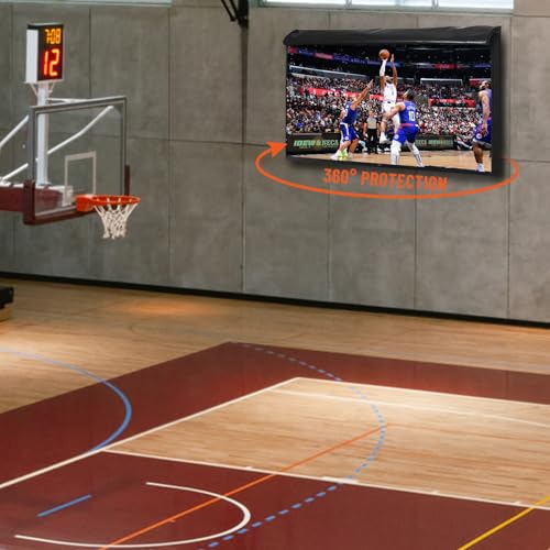 Outdoor TV Abdeckung, Fernseher Bildschirmschutz Abdeckung für 60–65 Zoll Fernseher, 600D Oxford-Gewebe mit PU-Beschichtung, Wasserdicht, Staubdicht und Wetterfest, Geeignet mit Standardhalterungen