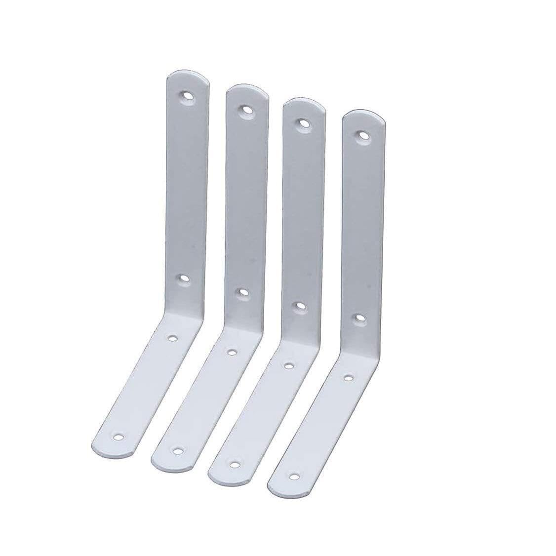 NGDFGR Kdlk Wall Shelf Brackets Supports Heavy Duty 4 Pcs L Bracket Wall Mounted Shelf Brackets Corner Brace Joint Angle Bracket Shelving Support With Screws,White-4inch(10cm)