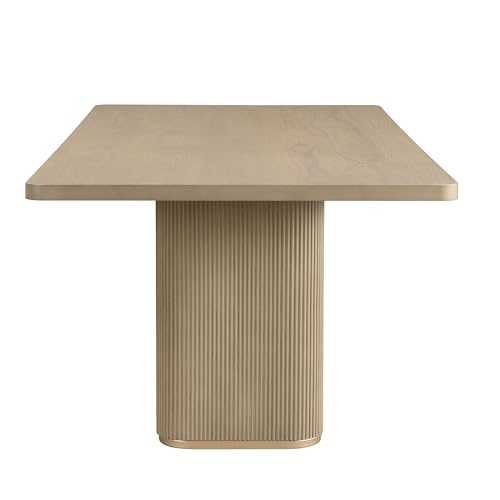 Christopher Knight Home Scout 84 Inch Dining Table for 6 People, Modern Kitchen Table with Pillar Legs, Wooden Rectangular Spacious Dinner Furniture for Dining Room, Home Office, Natural by Christopher Knight Home - Image 5