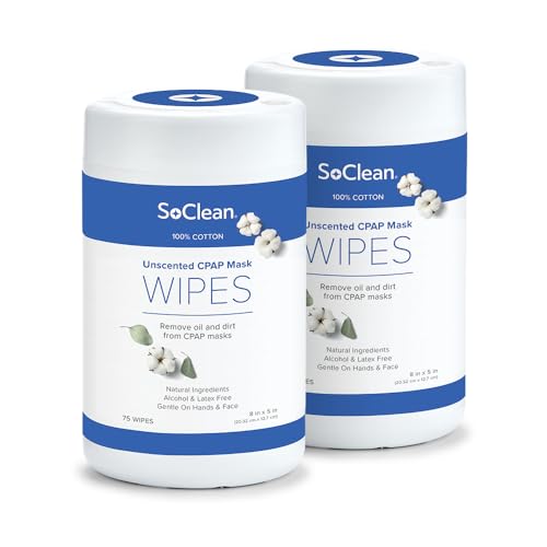 SoClean Unscented CPAP Mask Wipes 2-Pack