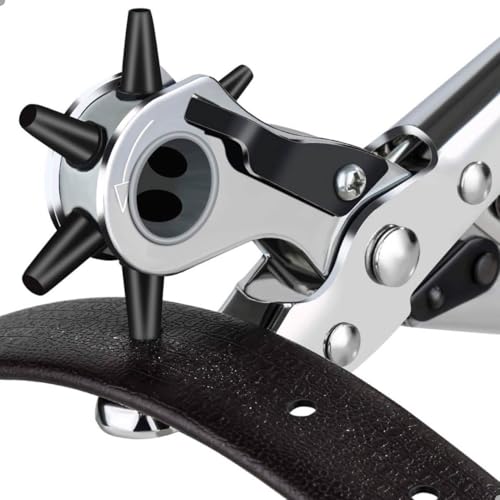 Alicate Vazador Profissional de 6 Furos, 22,8 cm, para Artesanato em Couro