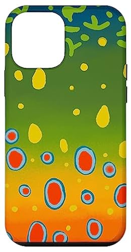 Brook Trout Skin Pattern Art Fly Fishing Lover Painting Case for iPhone 12 mini