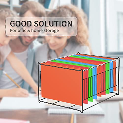 Hanging File Folder Frame Letter/Legal Size, File Cabinet Organizer,Hanging File Folders Holder, Heavy Duty Desk Filing Box Inserts For Office, Home Use,Fast Assembly, Easily Moving (Black) #TOP2
