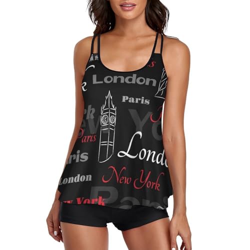 Tankini Londres maillot de bain robe et short de garçon idéal pour vos vacances à la mer