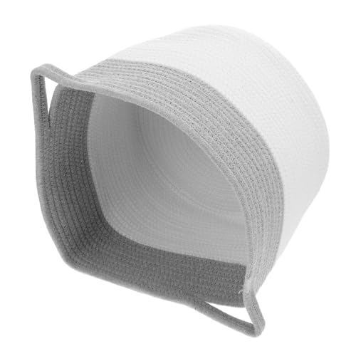 TOYANDONA 収納バスケット 家庭用品 多目的バスケット オーガナイザー バスケット デスクトップ デスクトップ織りバスケット 編みかご 織物収納オーガナイザー 織物雑貨オーガナイザー 綿ロープ