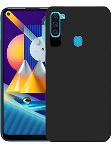 Image of Mobile Back Cover Case for Samsung Galaxy M11 (Silicone Case|CameraProtection|Black SC1510)