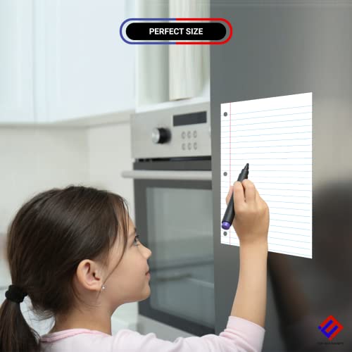 Dry erase Magnetic sheet - Notebook design. 11x17 inches. Comes with 1 Black Dry erase Magnetic Fine Tip Marker with Eraser.