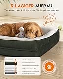 Upvilla Orthopädisches Hundebett XL, Hundekorb Waschbar mit Eierförmiger Kistenschaum，Wasserdicht Hundesofa mit rutschfeste Unterseite und Vierseitiges Kissen (Olive, 117x76x19cm)