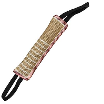 Dog Tug Toy Dog Bite Pillow Jute Bite Toy with 2 Strong Handles - Best for Tug of War, Puppy Training Interactive Play - Dog Pull Toy Durable Interactive Toys for Medium to Large Dogs