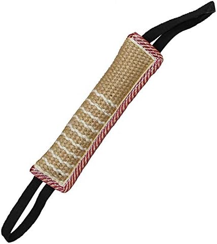 Dog Tug Toy Dog Bite Pillow Jute Bite Toy with 2 Strong Handles - Best for Tug of War, Puppy Training Interactive Play - Dog Pull Toy Durable Interactive Toys for Medium to Large Dogs