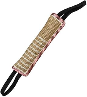 Dog Tug Toy Dog Bite Pillow Jute Bite Toy with 2 Strong Handles - Best for Tug of War, Puppy Training Interactive Play - Dog Pull Toy Durable Interactive Toys for Medium to Large Dogs