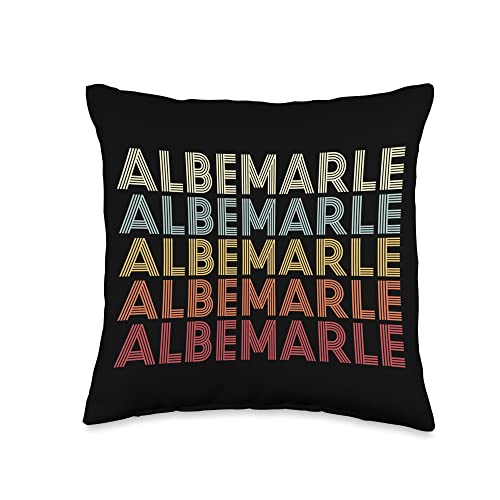 Albemarle North Carolina Albemarle NC Retro Vintage Text Throw Pillow