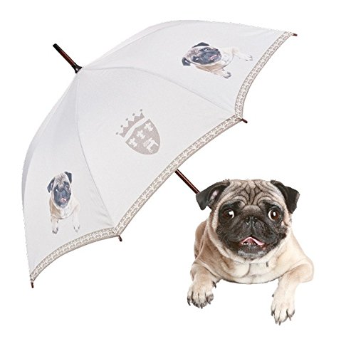 VON LILIENFELD Parapluie Canne Grand Robuste Ouverture Automatique Chien Carlin