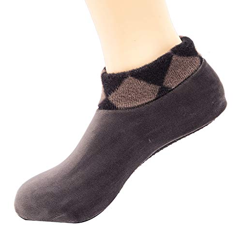 Image of Womens Non Slip Grip Socks Leopard Print Soft Cozy Thick House Indoor Boot Sock Shoes Winter Thermal Fleece Slipper Socks